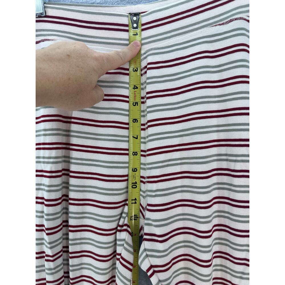 Pact Womens M Striped Red White Green Organic Cotton LS/Pant Jogger Pajama Set - Picture 11 of 15